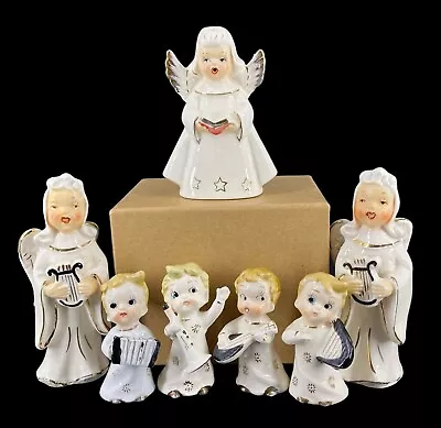 Vtg 60s Ucagco Ceramic Angels Boy Band Musicians Christmas Figurines Japan Lot 7 • $84.99