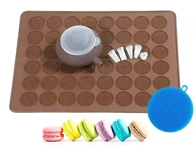 ARTIWARE Food Grade Silicone Brown Color Macaron Baking Kit Tray Set W.  • $24.67