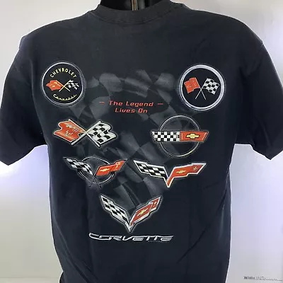 Corvette T-Shirt - The Legend Lives On W/ C-1 C-2 C-3 C-4 C-5 C-6 C-7 Emblems • $24.99