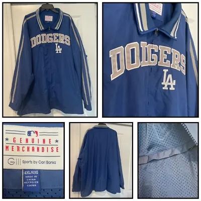 LA Dodgers Jacket Mens Size 4XL GIII Sports By Carl Banks Full Zip Polyester EUC • $39.75