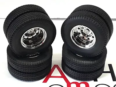 Tamiya 1/14 Flatbed  & Semi-Trailer 56306/56302 Trailer Rear Tyre & Rims Set • £36.99