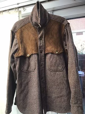 Woolrich Vintage Shirt / Jacket Wool Suede L   80s 90s Check Plaid • £45