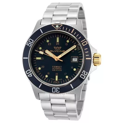 GLYCINE Combat Sub 42 Watch Automatic S/Steel Sapphire Crystal 200m W/R • $895