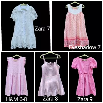 Lot Of 5 Girls Short Sleeve Summer Dresses Zara H&M Eyeshadow Size 6-8 • $25