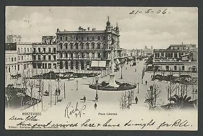 Montevideo Uruguay: C.1906 Postcard PLAZA LIBERTAD Mailed To USA • $5