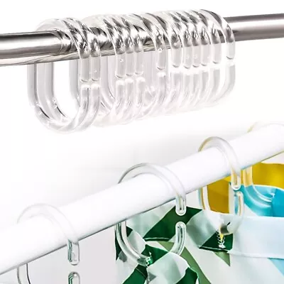 Flexibility Shower Curtain Rings Accessories Single Hook 24pcs Bathroom • $12.82