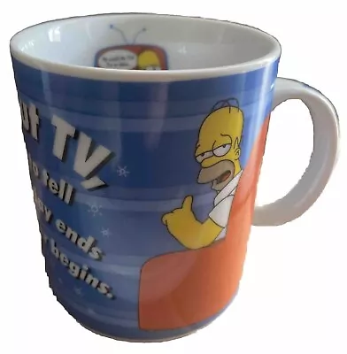 The Simpsons Homer Mug Without TV 20th Century Fox White Ceramic 2004 • £4.99