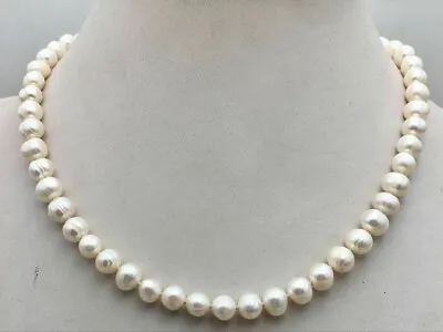 Natural White 7-10mm Akoya Freshwater Pearl Necklace 14-50'' 925 Silver Clasp • $12.58