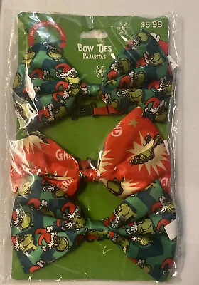 $5 • Buy Kids Boys Bow Ties Pack Of 3 How The Grinch Stole Christmas New Green & Red