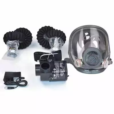 Face Gas Mask Set Respirator System Air Fed Constant Flow Supplied Electric New • $207.86