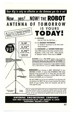 QST Ham Radio Magazine Print Ad For ANTENNA ENGINEERING COMPANY (2/1955) • $11.14