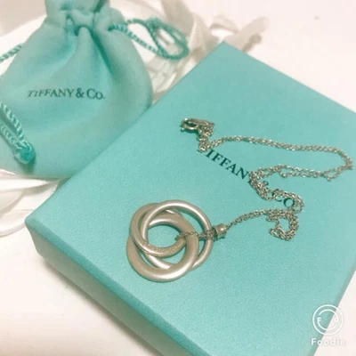 £121.58 • Buy Tiffany & Co. Silver 1837 Triple Interlocking Circles Pendant Necklace Used