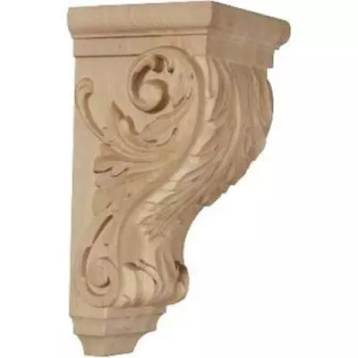 Ekena Millwork 5 X 5 X 10  Acanthus Wood Corbel - Red Oak - Architectural Accent • $42.66
