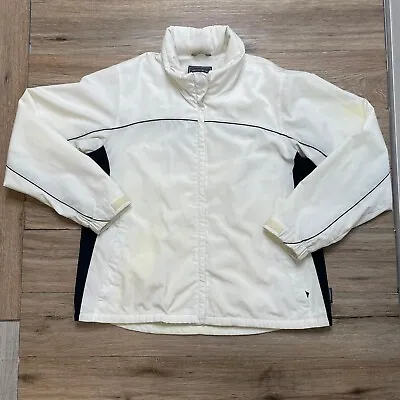 $24 • Buy Pacific Trail Jacket Medium White Mens Full Zip Hooded Outerwear Stained Used