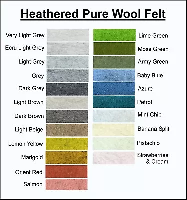 PURE WOOL HEATHERED FELT WALDORF STEINER 1 Square Choose Your Own Colour • $6.30