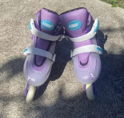 Crazy Skates Kids 148 Adjustable Inline Roller Blades Purple Glitter LIKE NEW • $69.99