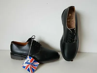 £294 • Buy New Dr Martens Hawkins Flat Black Leather Shoes Derby England UK 9 EU 43 US 10