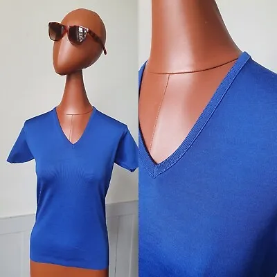 Vintage Ladies Unworn T-Shirt Size Small Blue 70s/80s Disco Geek XJ71 • £13