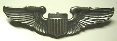 WW2 AAF Pilot's Sterling Wing - 3 Inch - W/ Sterling Clutches - Army Air Forces • $85