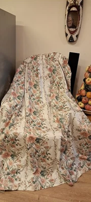 £28 • Buy DELIGHTFUL VINTAGE MONTGOMERY 'FRENCH CHATEAU' CURTAINS-COTTON SATIN 100 Wx54 