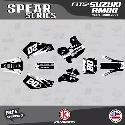 Graphics Decal Kit For Suzuki RM80 (2000-2001) RM80 Spear Series - White • $54.99