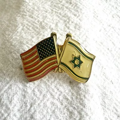 Vintage Zechovoy America USA Flag Israel Enamel Brooch Lapel Pin Back Tie Tack • $14