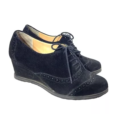 Ellen Tracy Active Women's Black Wedge Suede Shoes 7 EUC  • $35