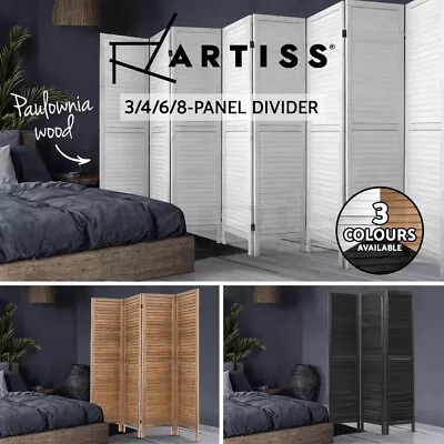 Artiss 3/4/6/8 Panel Room Divider Screen Privacy Dividers Timber Wood White • $79.95