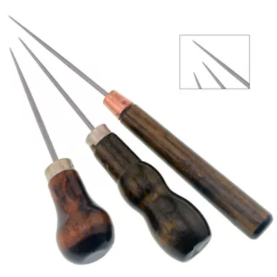 Leather Sewing Awl Wood Handle Drillable Awl Punching Hole Maker Stitching Tools • £2.63