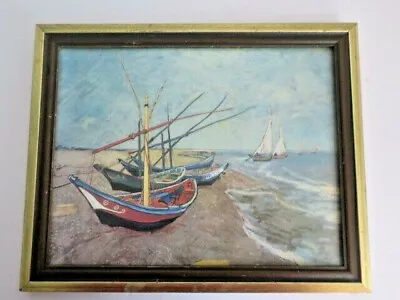 Sail Boats Picture Wall Hanging Decoration In Out Of The Water Seashore 15X12 In • $12