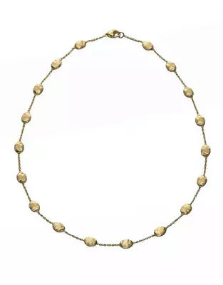 Designer MARCO BICEGO 18K Yellow Gold Siviglia Bead Chain Necklace 16  Long • $2499