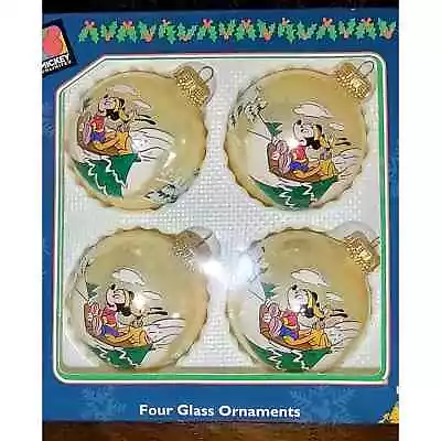 Vintage D23 Mickey Unlimited Boxed Set Of 4 Glass Ornaments By Krebs • $21