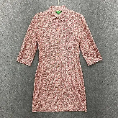 Tibi Knit Shirt Dress Womens Size 12 Pink Beige Floral 100% Silk • $32.95