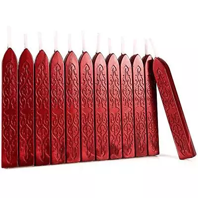 12 Pieces Metalic Red Sealing Wax Sticks With Wicks Vintage Wax Seal Kit With Wi • $15.76