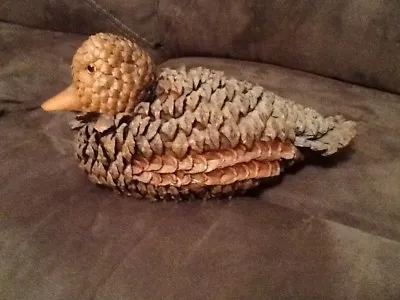 Vintage Pine Cone Bufflehead Duck Decoy • $69.99