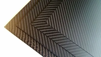 3K 100% Carbon Fibre Sheet 0.5mm X 120mm × 100mm Twill Weave Black • £5.75