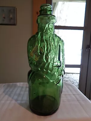 VINTAGE POLAND SPRINGS MOSES EMERALD GREEN GIN BOTTLE Maine • $14.99