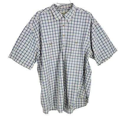 Eddie Bauer Men's Plaid Short Sleeve Button Up Tall Shirt With Pockets 3XLT • $9.18