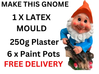 Latex Mould Gnome Crafts Kit Hand Made Make Home Décor Ornament 12 Inch Tall • £25.99
