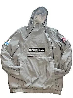 Members Only Sport Jacket  Silver Reflective Space Suit Mens Medium NASA Collab • $30.40