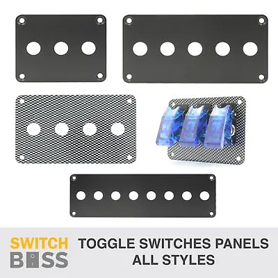 ALUMINIUM TOGGLE SWITCH PANELS - Black Carbon Look Housings Suit 12v 24v On Off • $10