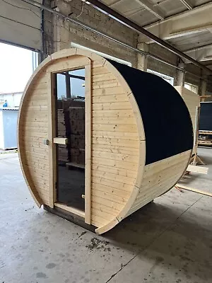 3-Person Nordic Spruce Barrel Sauna - 89  Diameter • $6498