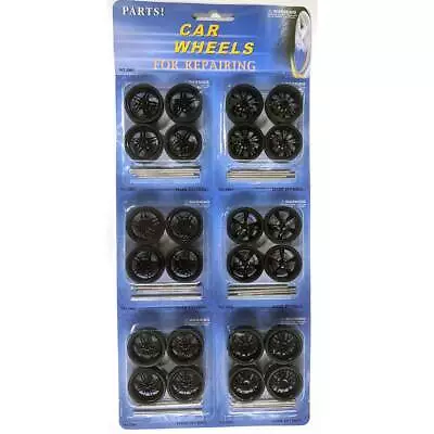 Set Of 6: Black Hobby Custom Replacement Wheels - Fits Most 1/24 Scale Model Car • $21.95