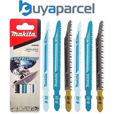 Makita B-06292 Piece Jigsaw Blades Super Express Long Life Blades Wood Metal 6PC • £7.49