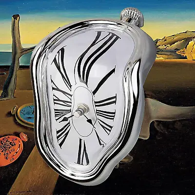 Melting Clock Salvador Dali Watch Melted Clock For Decorative Rome Silver • $22.22