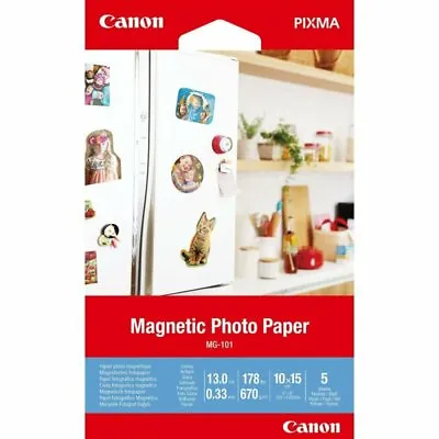£11.77 • Buy Canon Magnetic Photo Paper MG-101 4x6in (Pack Of 5)