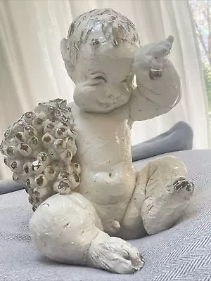 VTG 61’ FAUN GOAT BOY BABY Live Size Plaster Mythology Sculpture Signed D. West • $264.99