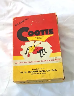 Vintage 1949 The Game Of Cootie By W. H. Schaper Plastic Game • $18.99