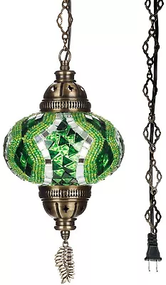 SWAG PLUG IN Turkish Moroccan Mosaic Ceiling Hanging Lamp Pendant Light Fixture • $48.80