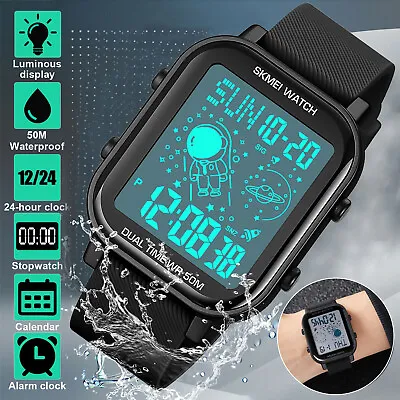 Waterproof Men's LED Digital Watch Military Sport Multifunction Large Wristwatch • $13.98